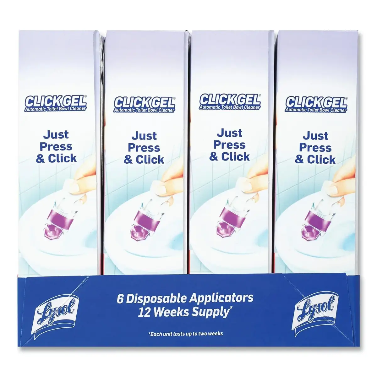 Lysol Click Gel Automatic Toilet Bowl Cleaner Lavender 6 Count | Bleach-Free Gel for Continuous Clean & Freshness - view 6