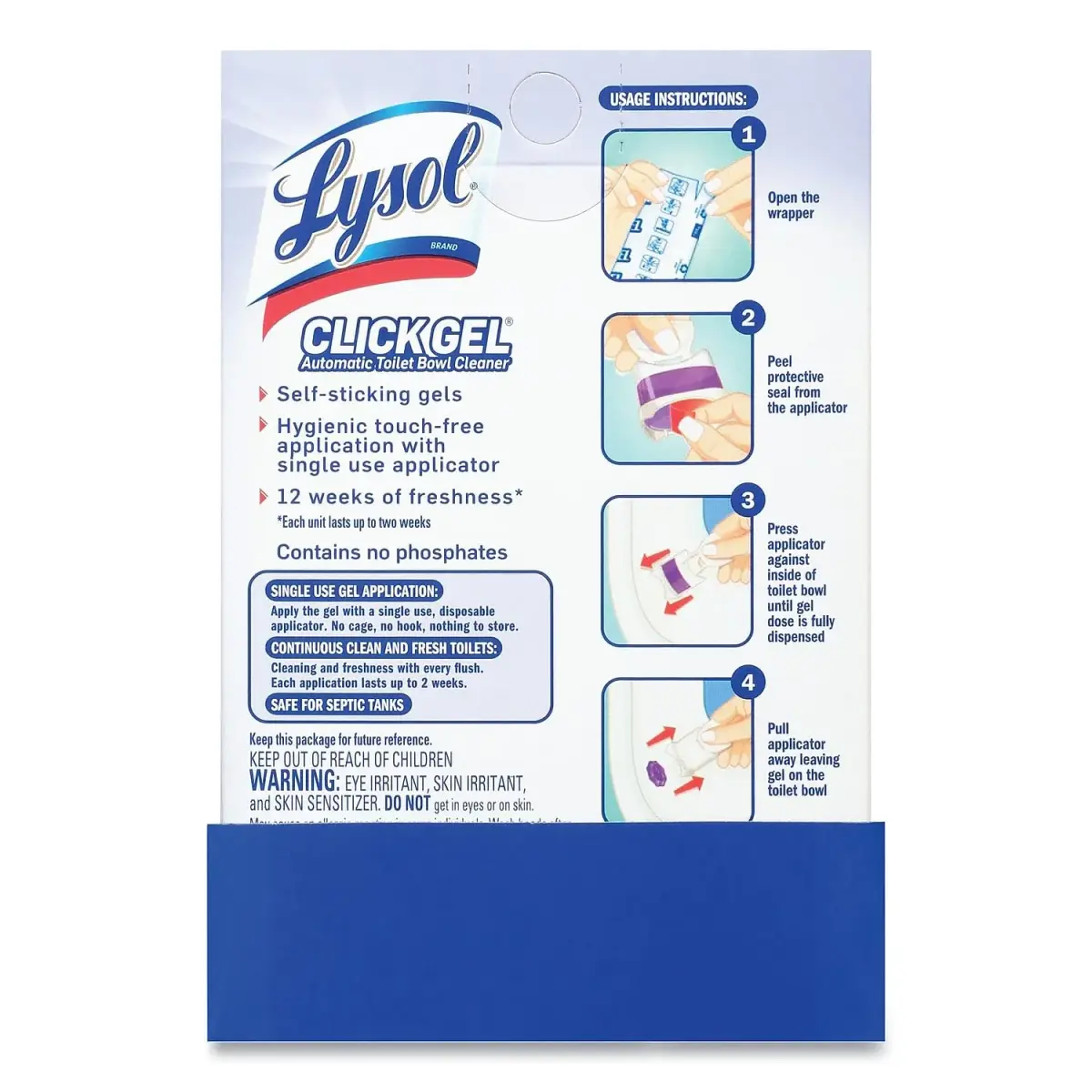 Lysol Click Gel Automatic Toilet Bowl Cleaner Lavender 6 Count | Bleach-Free Gel for Continuous Clean & Freshness - view 2