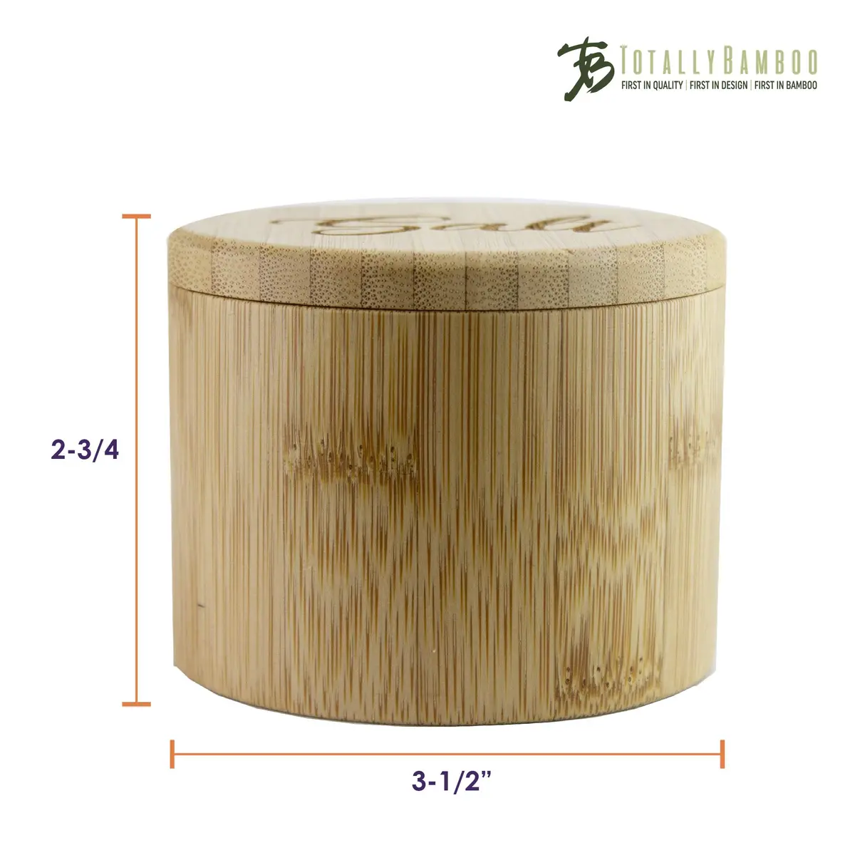 Totally Bamboo Salt Cellar Bamboo Storage Box with Magnetic Swivel Lid, 6 Ounce Capacity, Salt Engraved on Lid - view 6