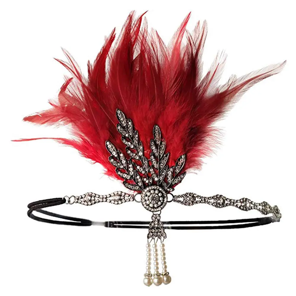YEEBOM 1920s Flapper Headband Leaf Medallion Pearl Headpiece | Vintage Gatsby Bridal Tiara - main product image