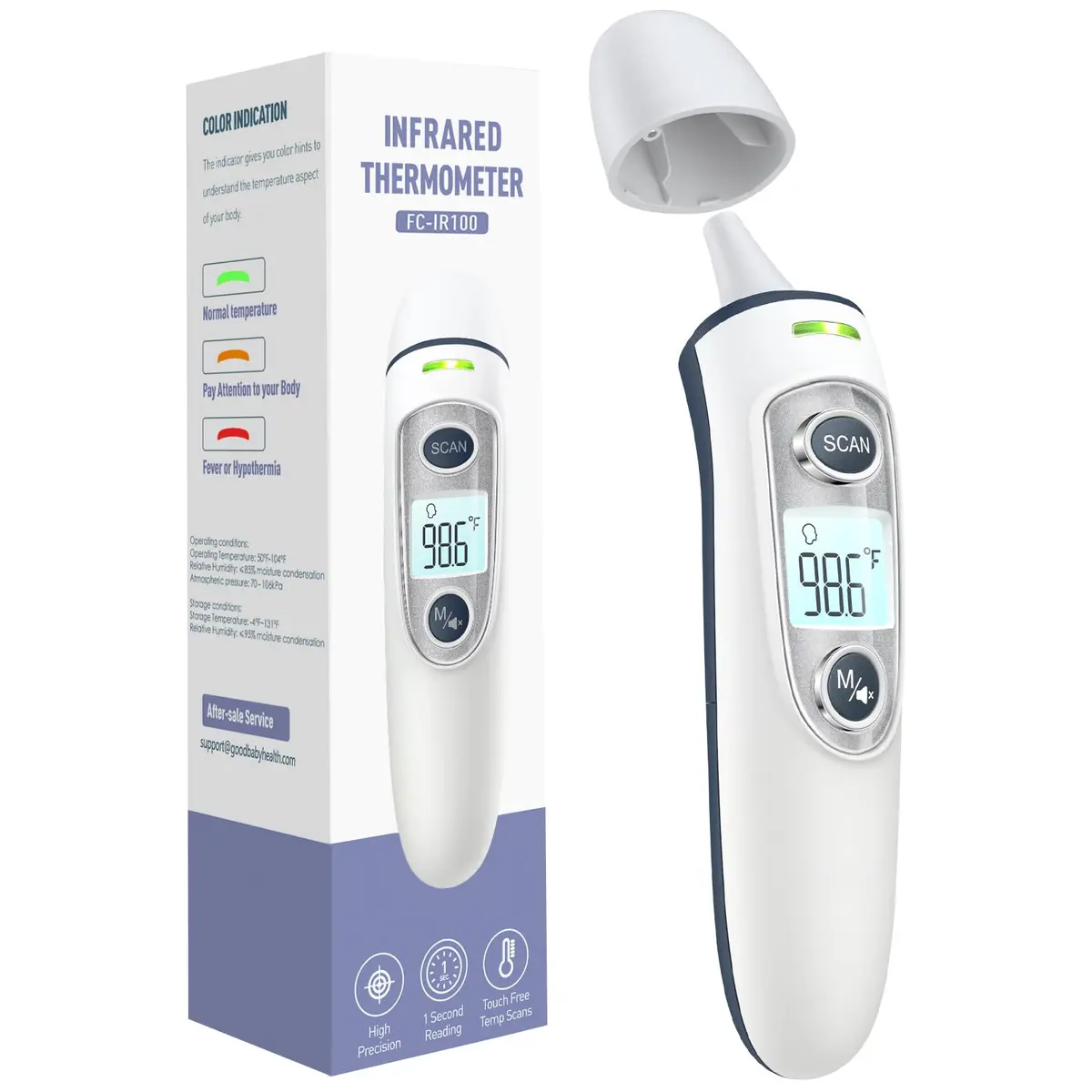 GoodBaby Ear and Forehead Thermometer for Adults & Kids | Accurate 1s Infrared Reading with Memory - main product image