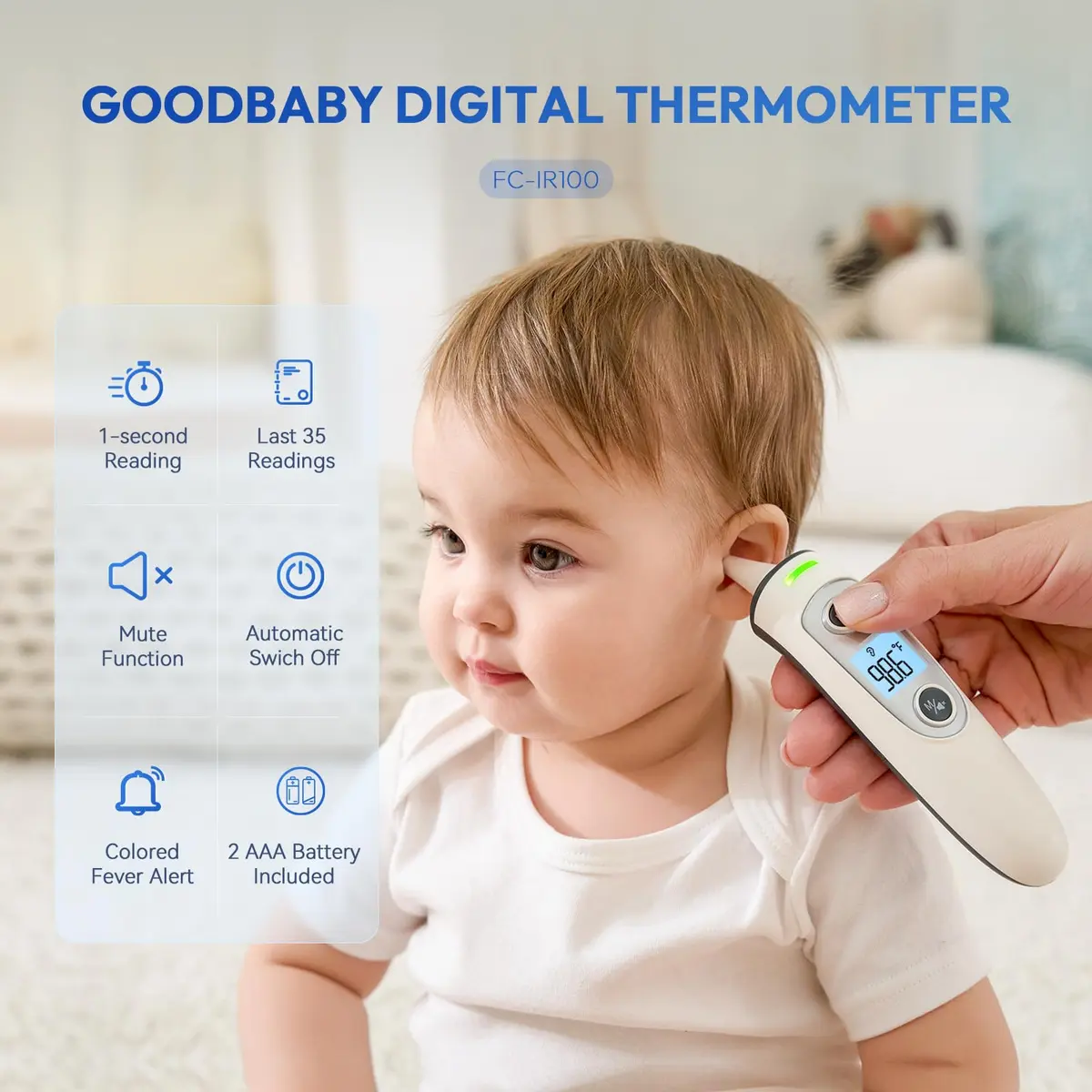 GoodBaby Ear and Forehead Thermometer for Adults & Kids | Accurate 1s Infrared Reading with Memory - view 2