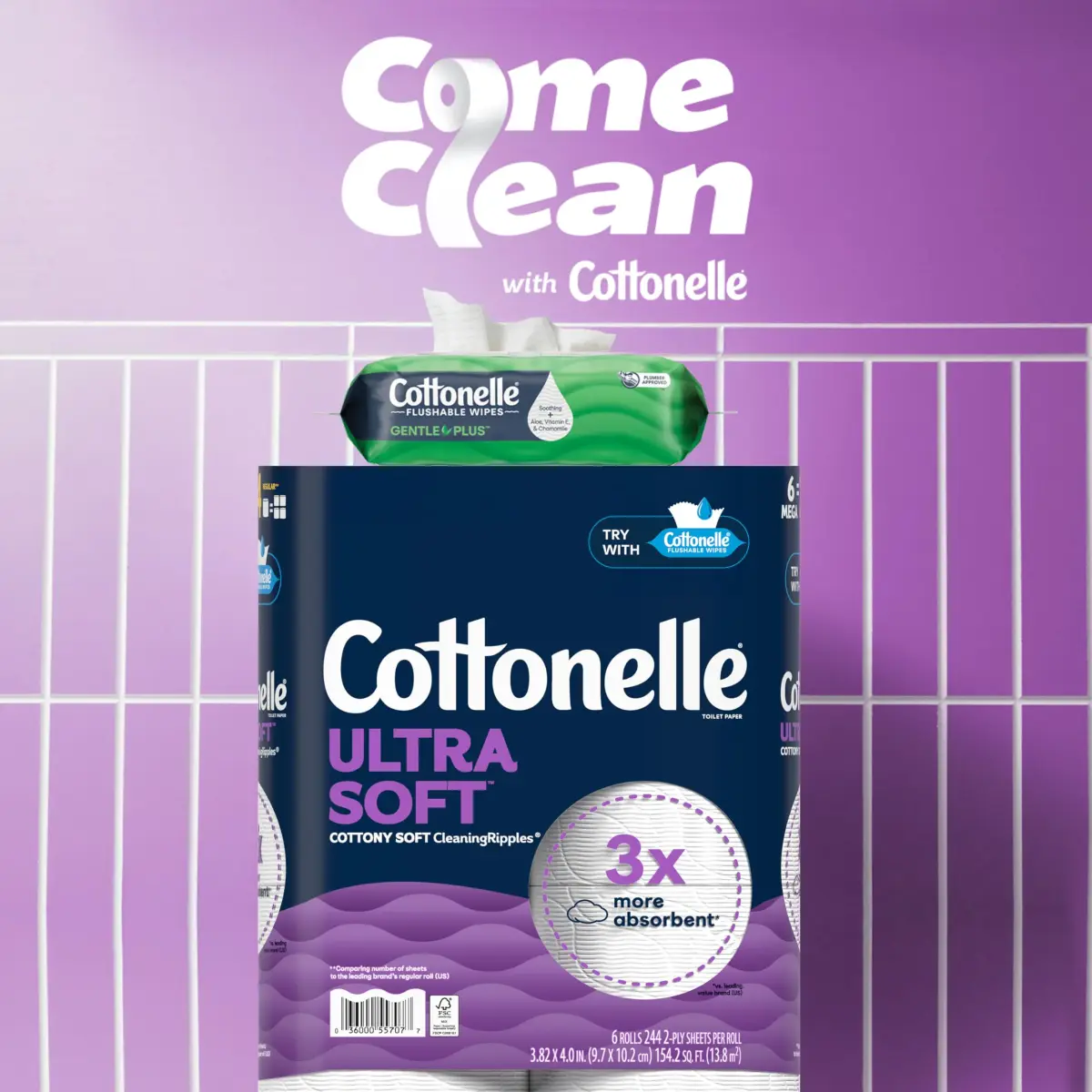 Cottonelle GentlePlus Flushable Wipes 42 Wipes per Pack (8 Packs Total) | Septic-Safe & Gentle for All Skin Types - view 6