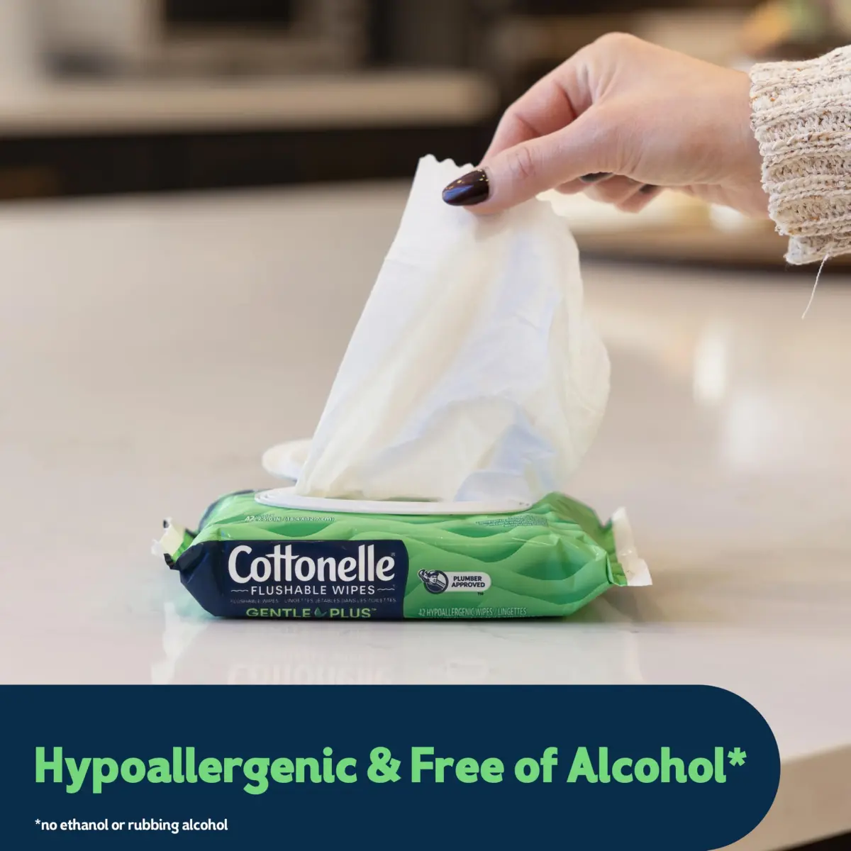Cottonelle GentlePlus Flushable Wipes 42 Wipes per Pack (8 Packs Total) | Septic-Safe & Gentle for All Skin Types - view 3