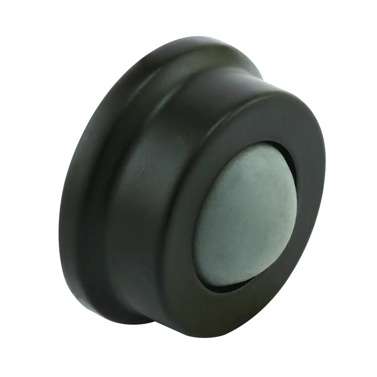 Prime-Line J 4648 Wall Stop with Convex Bumper | Cast Brass, Bronze Finish, 1 Inch Diameter - main product image