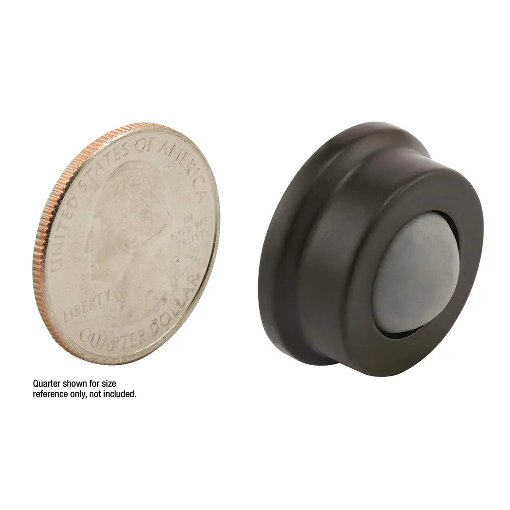 Prime-Line J 4648 Wall Stop with Convex Bumper | Cast Brass, Bronze Finish, 1 Inch Diameter - view 3