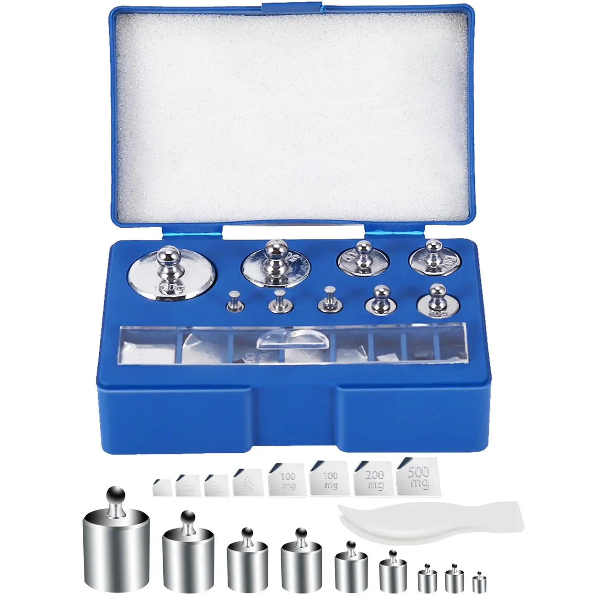 Smoostart 17 Pcs Calibration Weights Set 10mg-100g | Precision Stainless Steel for Scale Accuracy - main product image