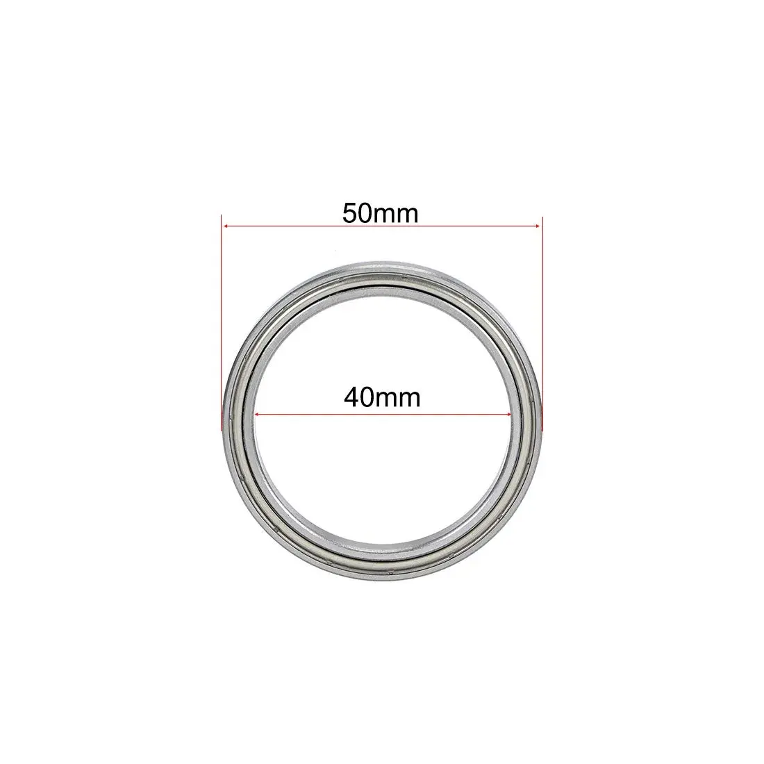 uxcell 6708ZZ Deep Groove Ball Bearings 40mm x 50mm x 6mm Double Shielded Chrome Steel (1 pc) - view 4