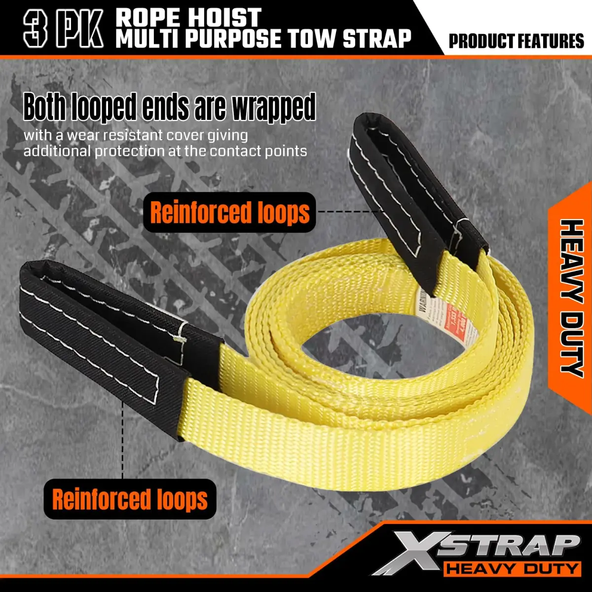 XSTRAP STANDARD 65ft (19.8m) Rope Hoist with 2x 8ft (2.4m) Lift Slings | 4000 lbs Break Strength - view 5