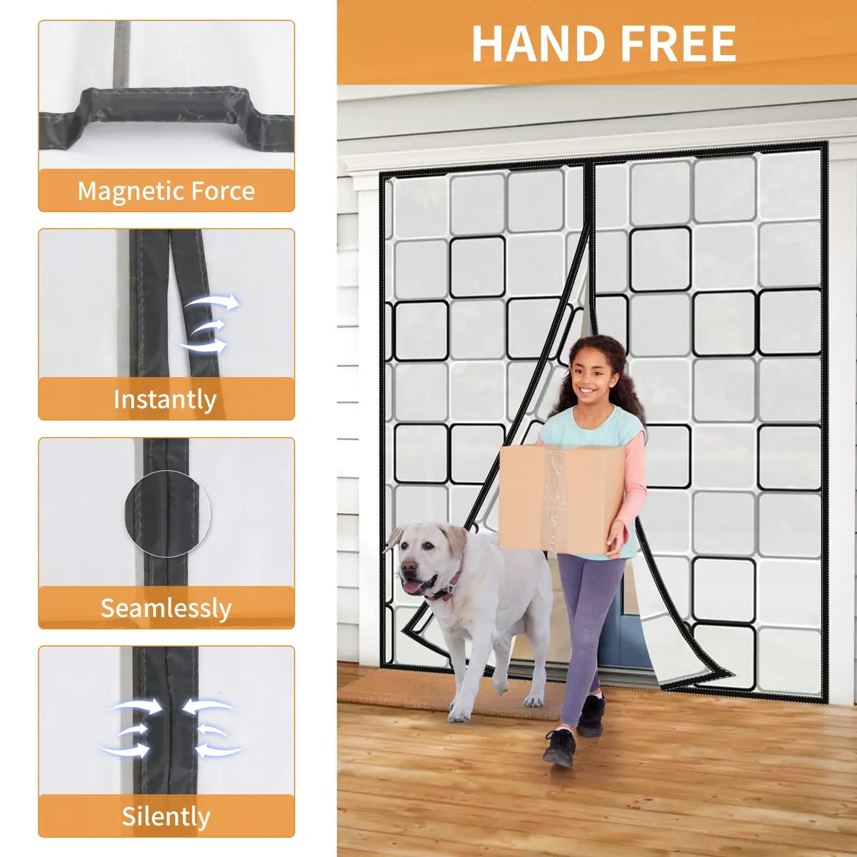PICK FOR LIFE Insulated Magnetic Door Curtain 72x80 inches | Thermal Self-Closing Door Cover for French & Patio Doors - view 5