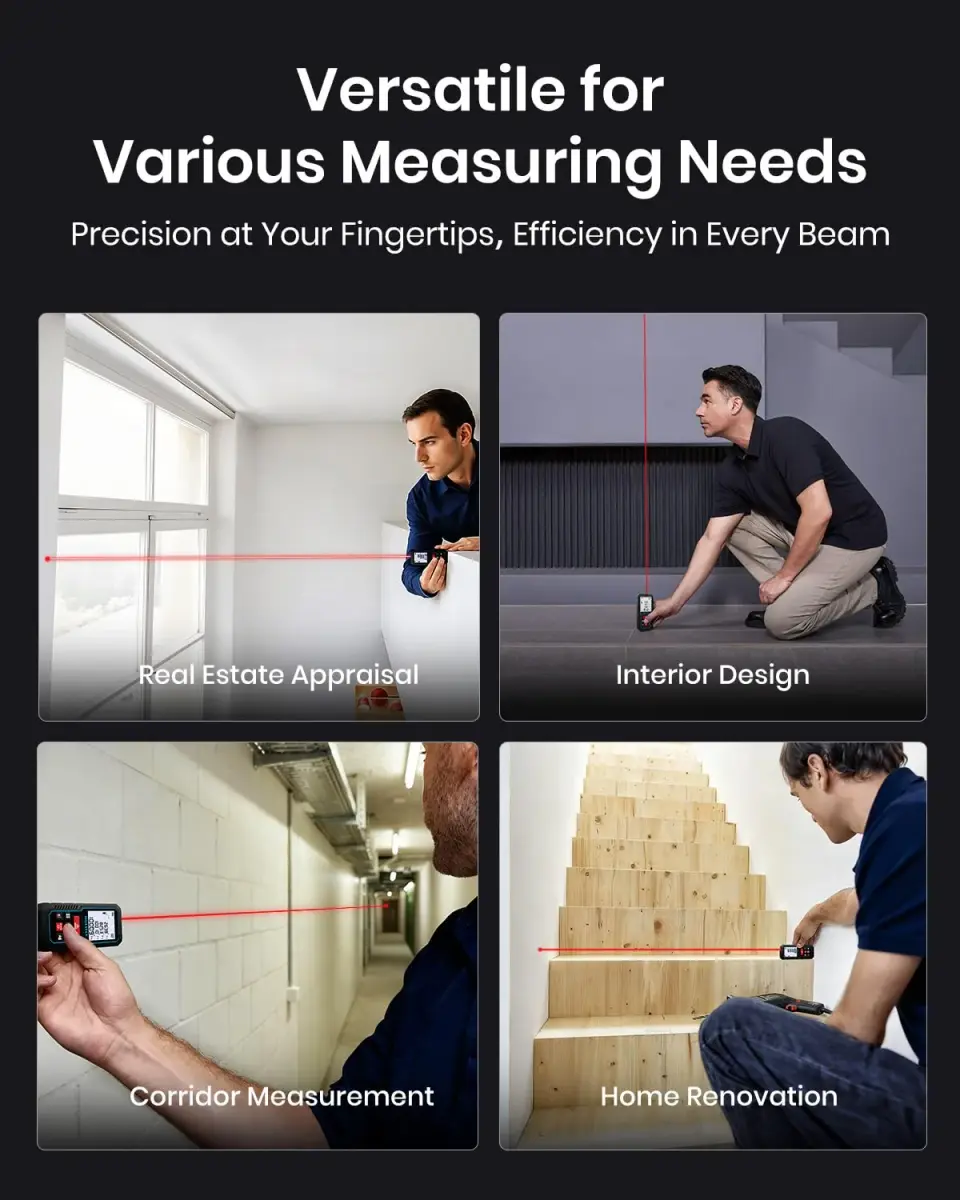 MILESEEY D5 Laser Measure 70m (229ft) with Angle Sensor | 2mm Accuracy, Area/Volume Calculation - view 8