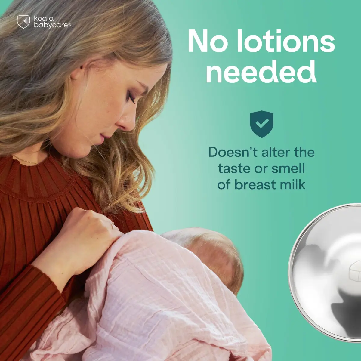 Koala Babycare Original Silver Nursing Cups 43mm (1.69 in) | Protect & Soothe Cracked Nipples - view 6