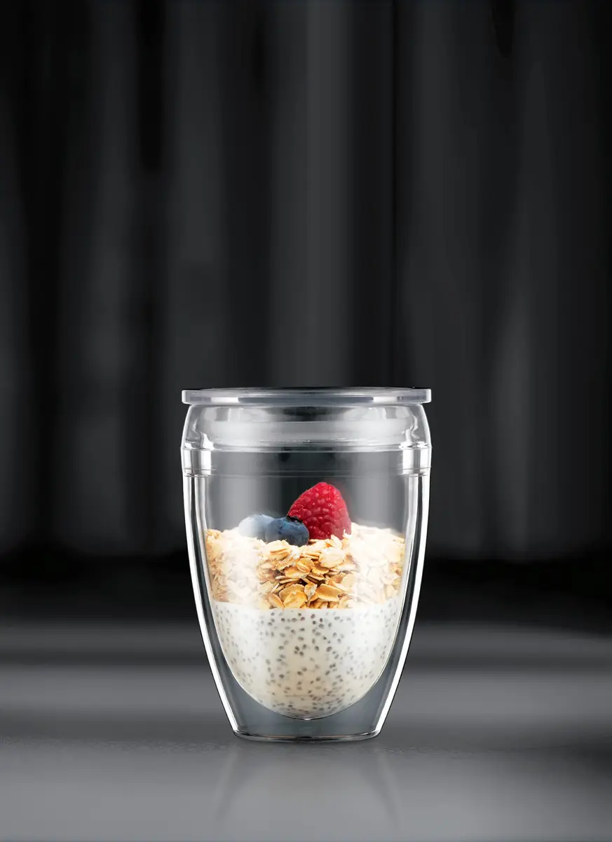 Bodum 10oz Pavina Reusable Double Wall Tumblers with Lid, BPA-Free Plastic, Hot & Cold Drinks, Set of 2 - view 5