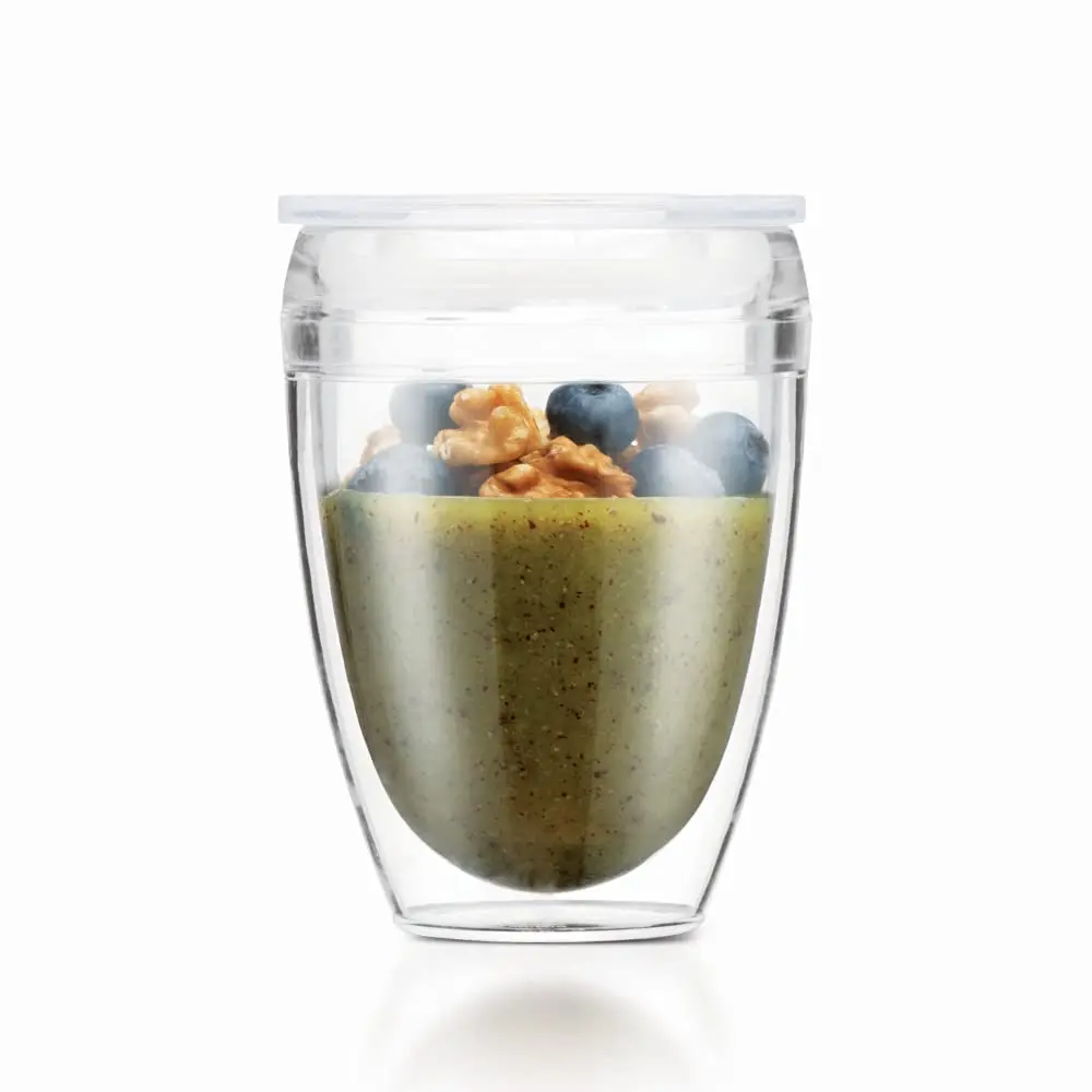 Bodum 10oz Pavina Reusable Double Wall Tumblers with Lid, BPA-Free Plastic, Hot & Cold Drinks, Set of 2 - view 3