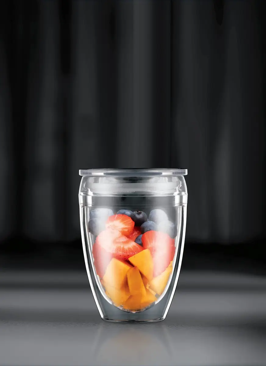 Bodum 10oz Pavina Reusable Double Wall Tumblers with Lid, BPA-Free Plastic, Hot & Cold Drinks, Set of 2 - view 4
