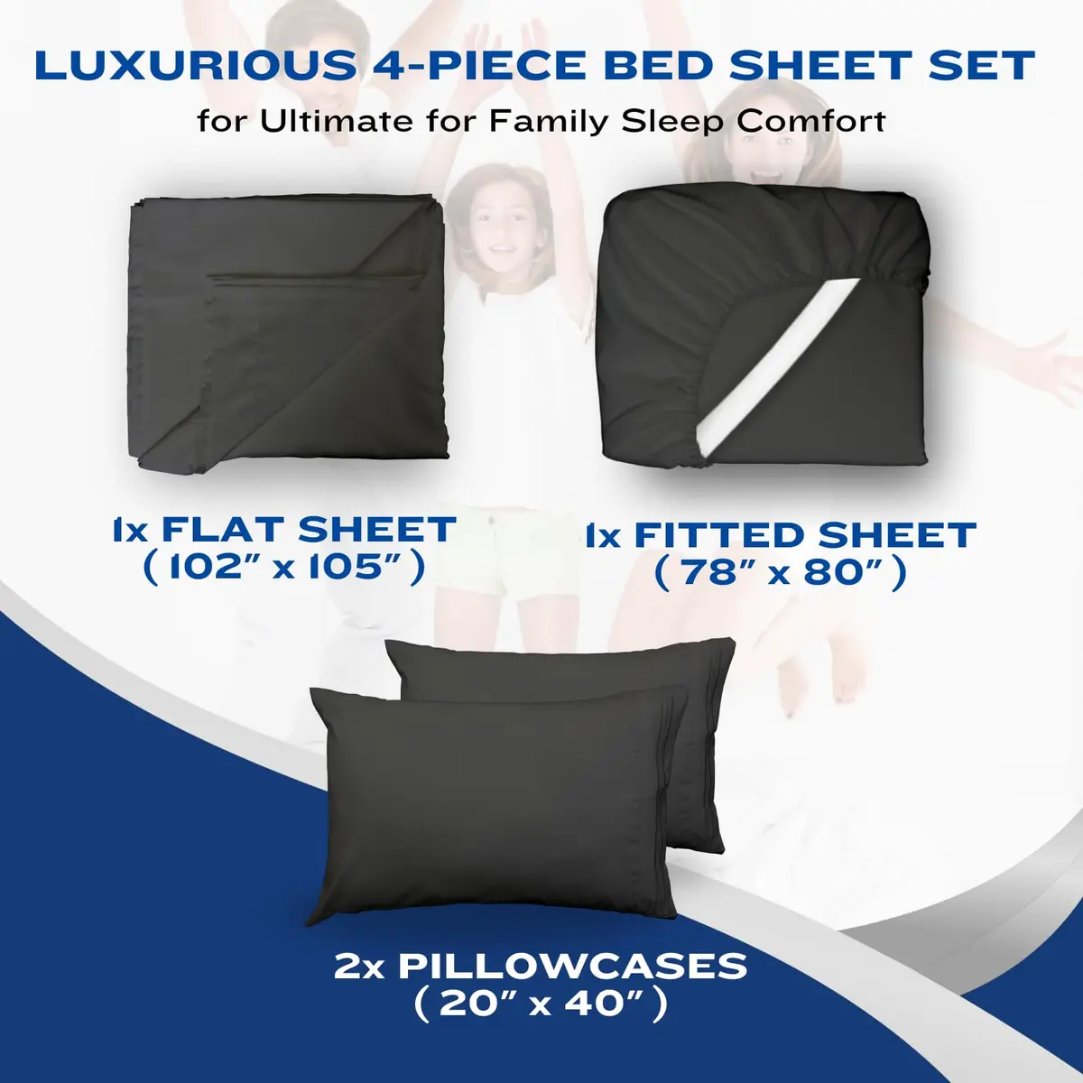 DREAMCARE Full Size Microfiber Sheet Set Gray | 1800 Thread Count Cooling Sheets with Side Pockets (Full, 4-Piece) - view 8