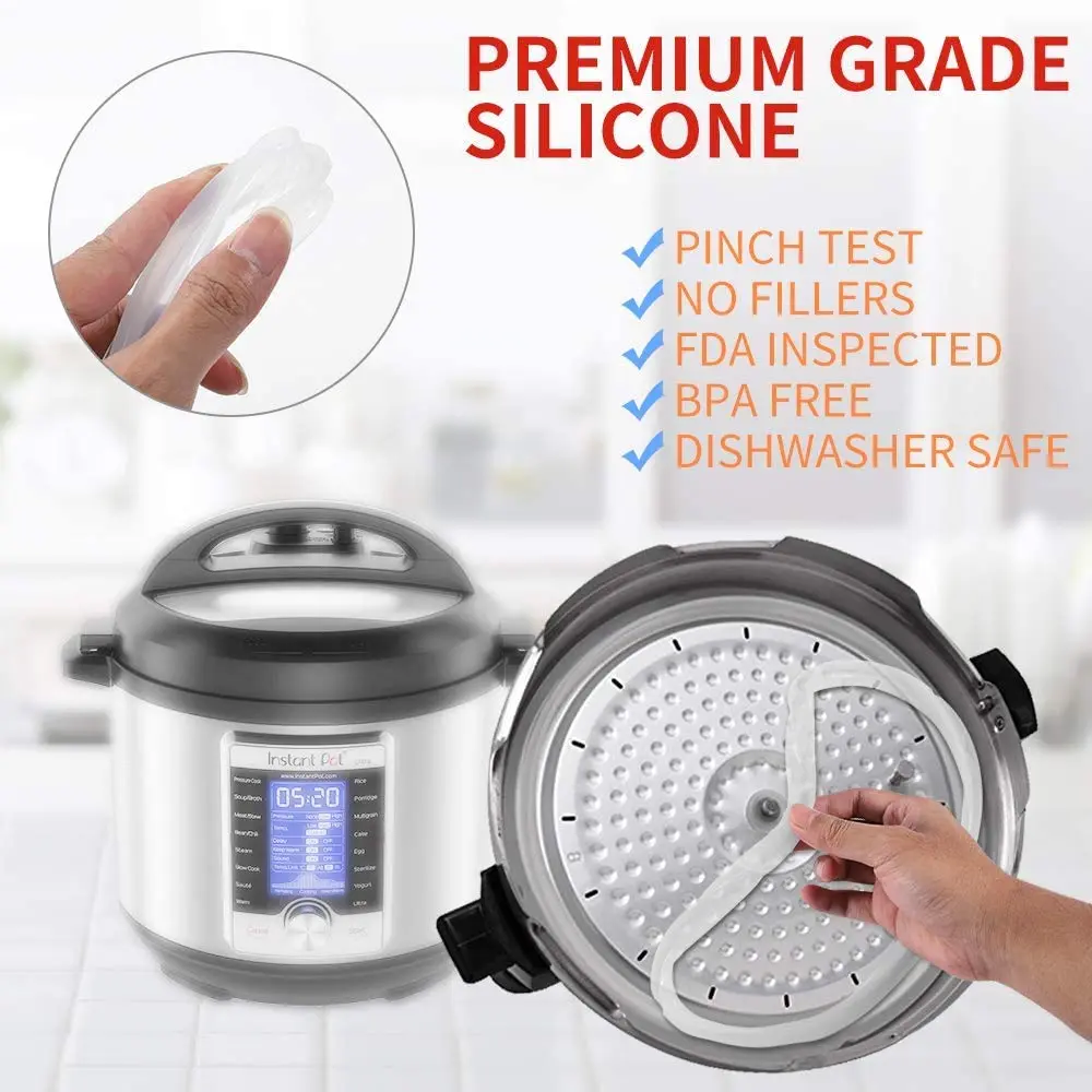 ZoneFly Silicone Sealing Ring for Instant Pot 6 Qt | BPA FREE Food-Grade Silicone Replacement Gasket - view 3