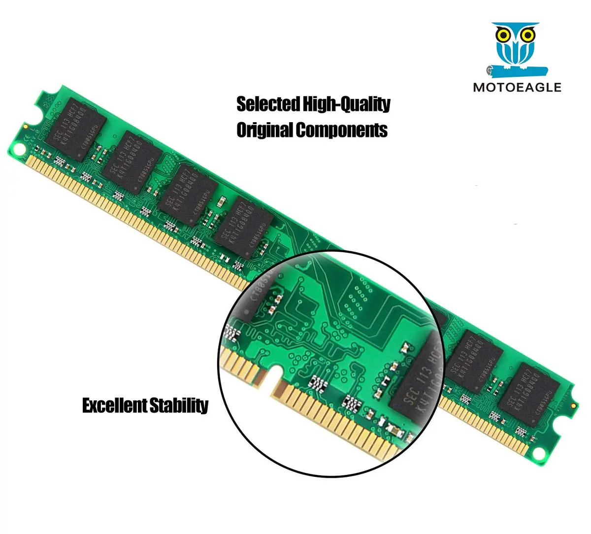Motoeagle 8GB DDR2 800MHz UDIMM RAM Kit (2x4GB) for Desktop | High Compatibility & Stability - view 2
