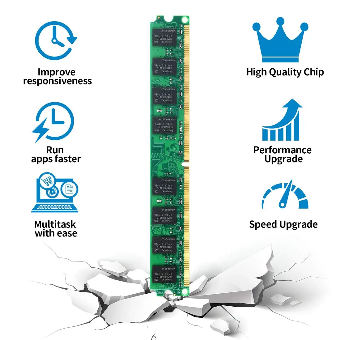 Motoeagle 8GB DDR2 800MHz UDIMM RAM Kit (2x4GB) for Desktop | High Compatibility & Stability - view 4