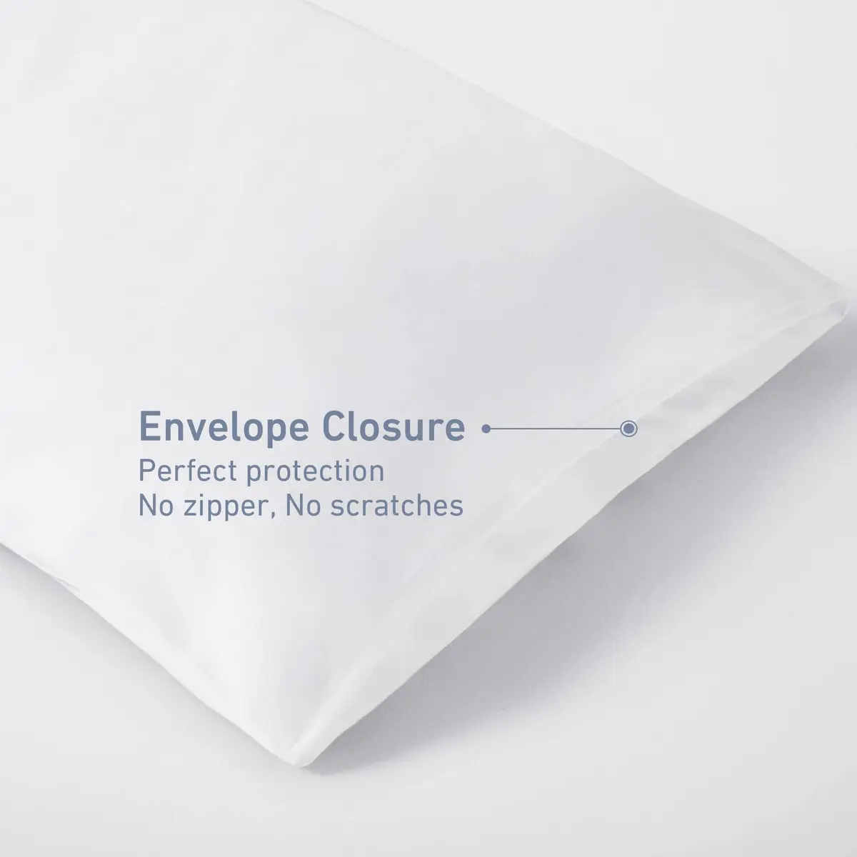 Leeden 100% Cotton Body Pillow Cover 53cm x 137cm (21"x 54") | 800 Thread Count Soft Breathable Envelope Closure - view 4
