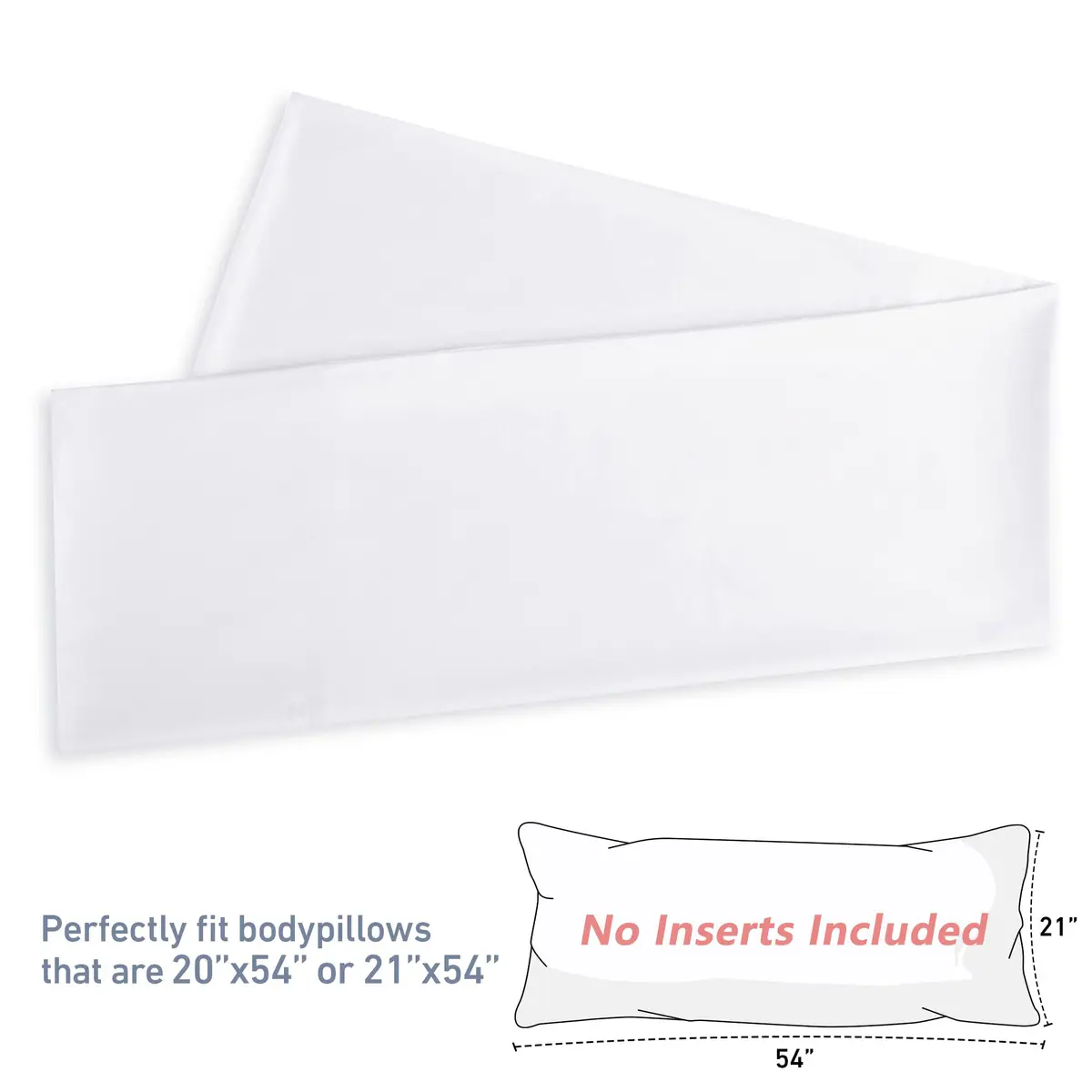 Leeden 100% Cotton Body Pillow Cover 53cm x 137cm (21"x 54") | 800 Thread Count Soft Breathable Envelope Closure - view 2