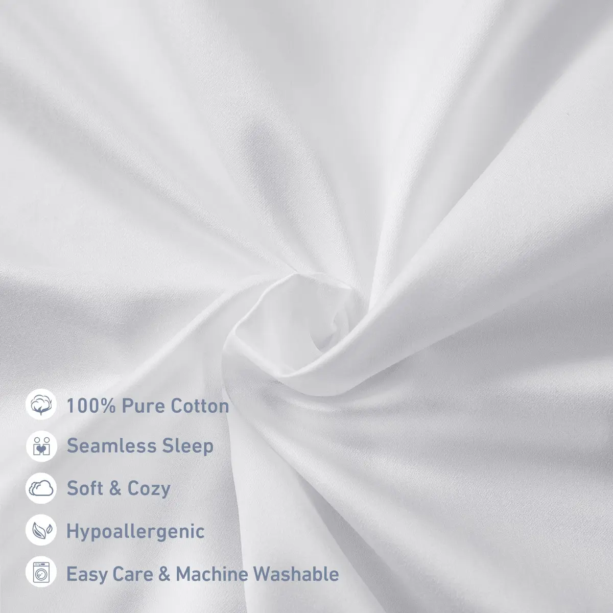 Leeden 100% Cotton Body Pillow Cover 53cm x 137cm (21"x 54") | 800 Thread Count Soft Breathable Envelope Closure - view 3