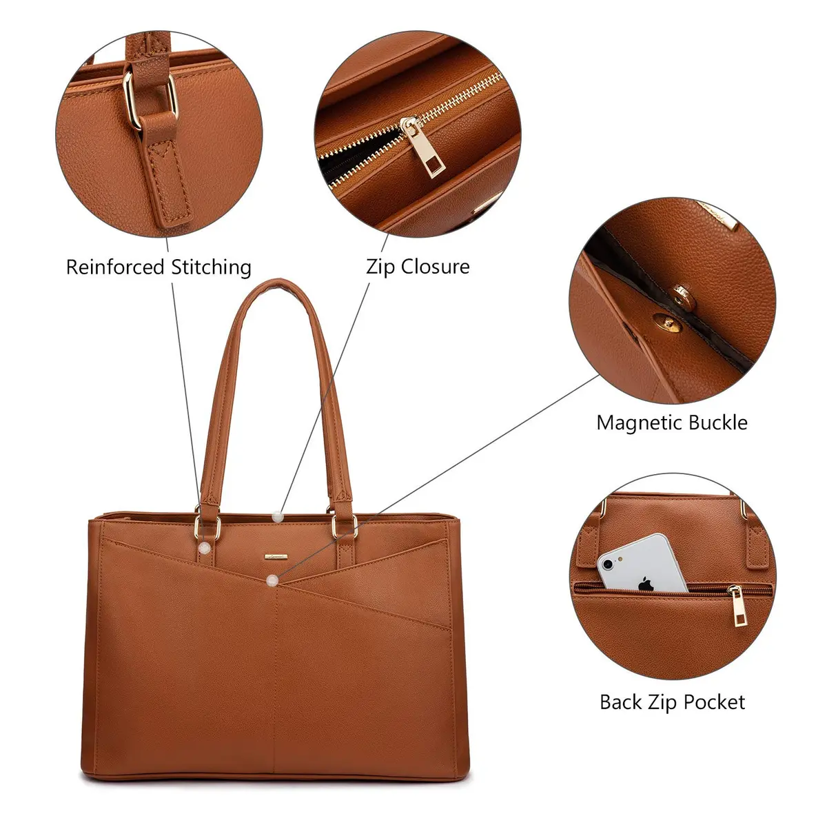 LOVEVOOK Laptop Tote Bag for Women 41.9 cm (16.5 Inch) | Professional Work & Office Bag - view 7