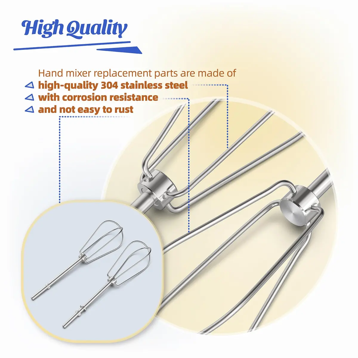 ANTOBLE Hand Mixer Beaters for KitchenAid 2 Pack | Compatible with KHM Series & W10490648 - view 4