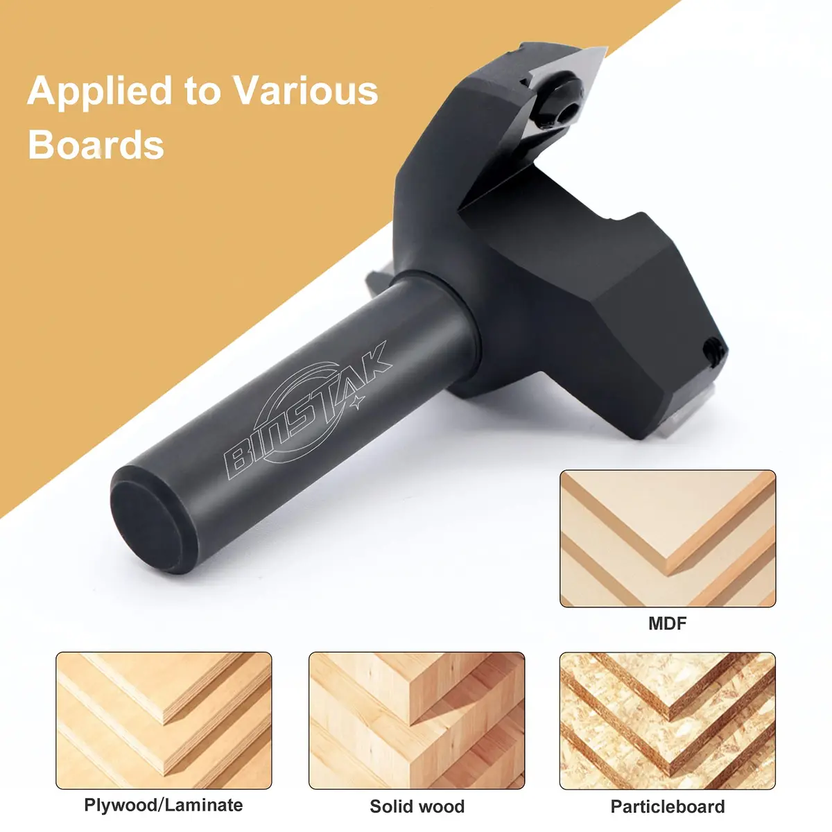 BINSTAK CNC Spoilboard Surfacing Router Bit 1/2" Shank 2" Diameter | Carbide Flat Surface Planer - view 5