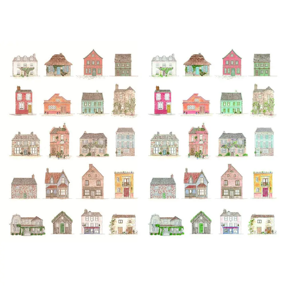 Seasonstorm Cartoon House Kawaii Aesthetic Pastel Art Agenda Journal Planner Stickers | Vibrant, Waterproof, 8x5 inch Sheets - main product image