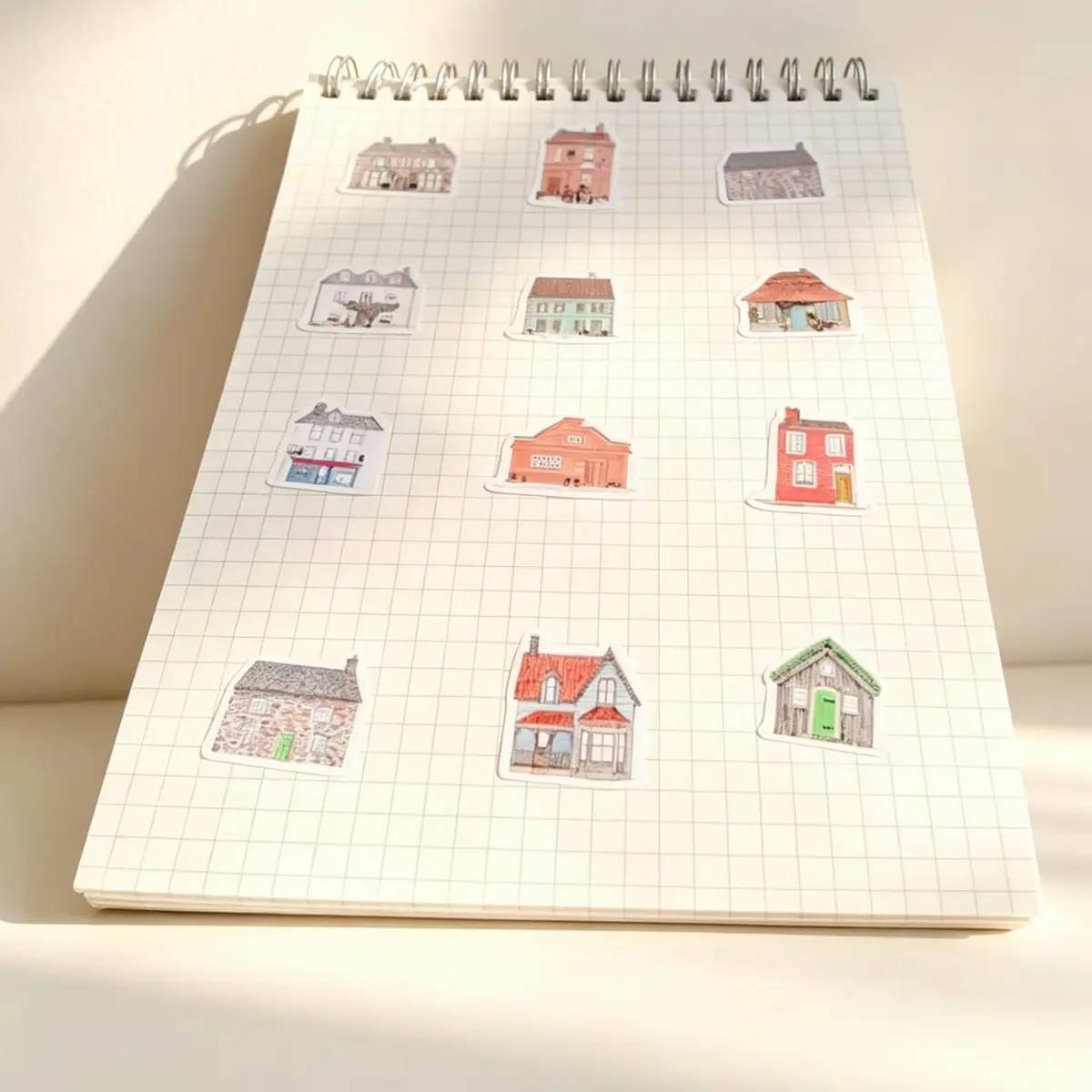 Seasonstorm Cartoon House Kawaii Aesthetic Pastel Art Agenda Journal Planner Stickers | Vibrant, Waterproof, 8x5 inch Sheets - view 2