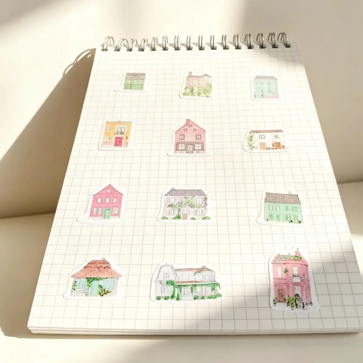 Seasonstorm Cartoon House Kawaii Aesthetic Pastel Art Agenda Journal Planner Stickers | Vibrant, Waterproof, 8x5 inch Sheets - view 3