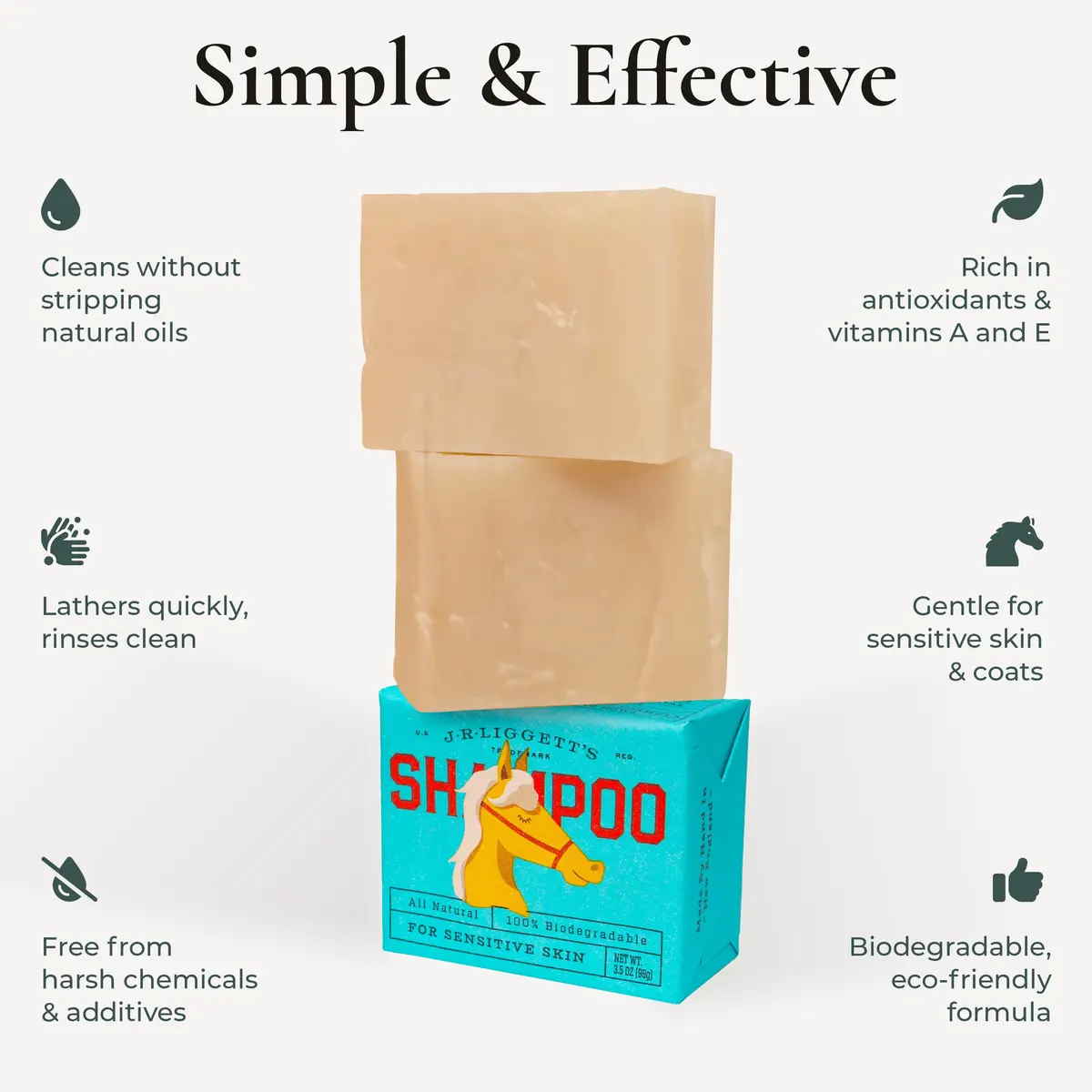 J·R·LIGGETT'S Horse Shampoo Bar 3.5 oz | Gentle, Detergent-Free Coat & Mane Cleanser - view 3