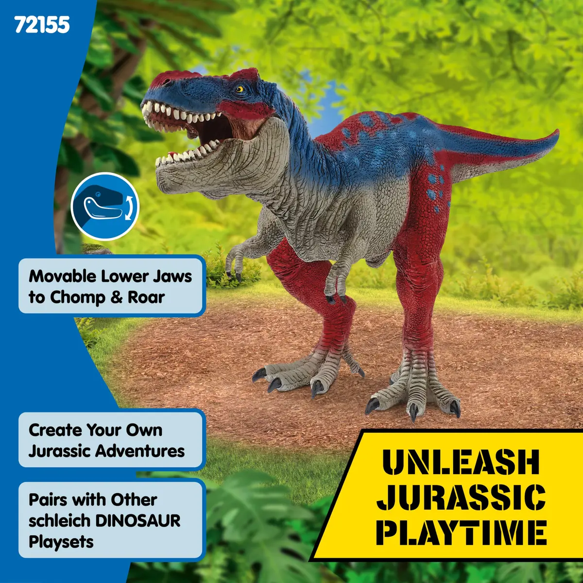 Schleich Tyrannosaurus Rex Toy 15.6 cm (5.5 inch) | Movable Jaw Action Figure for Kids 4+ - view 3