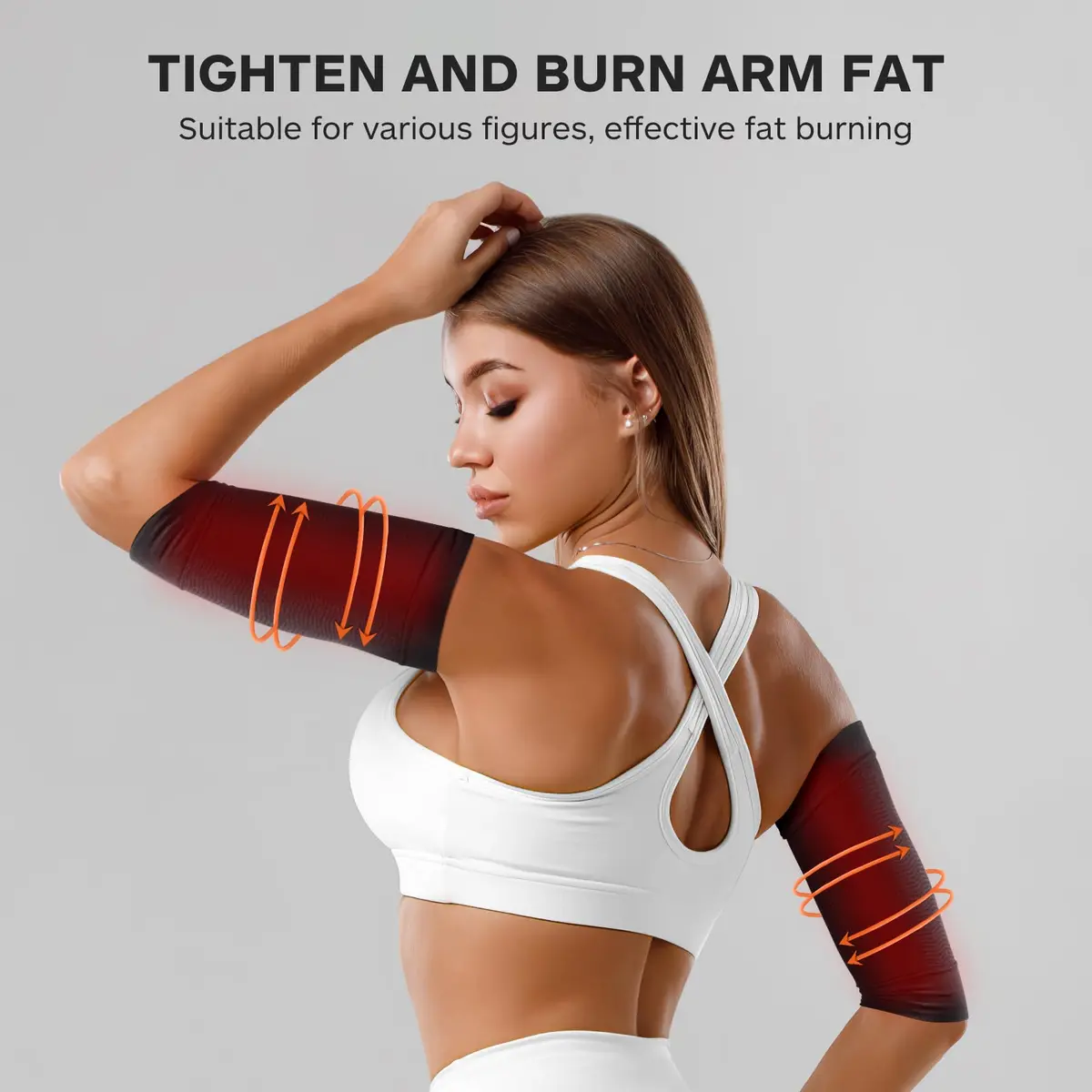HEALLILY Arm Shaper Wrap Belt Elastic Slimming Support for Women | Breathable Lightweight Arm Support Sleeve to Improve Blood Circulation & Ease Muscle Fatigue - view 5