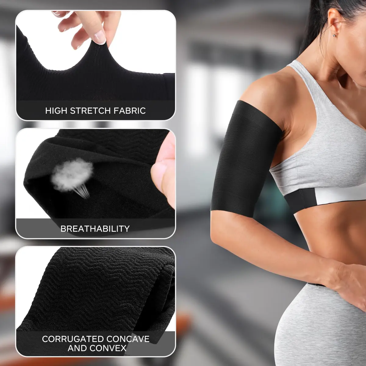 HEALLILY Arm Shaper Wrap Belt Elastic Slimming Support for Women | Breathable Lightweight Arm Support Sleeve to Improve Blood Circulation & Ease Muscle Fatigue - view 4