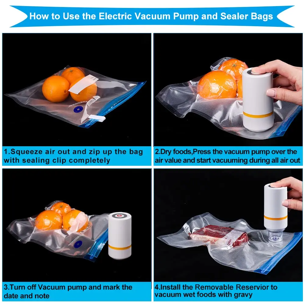 KOSBON 42 PCS Sous Vide Vacuum Sealer Set | 30 Reusable Bags, 5 Clips, Fast & Portable - view 7