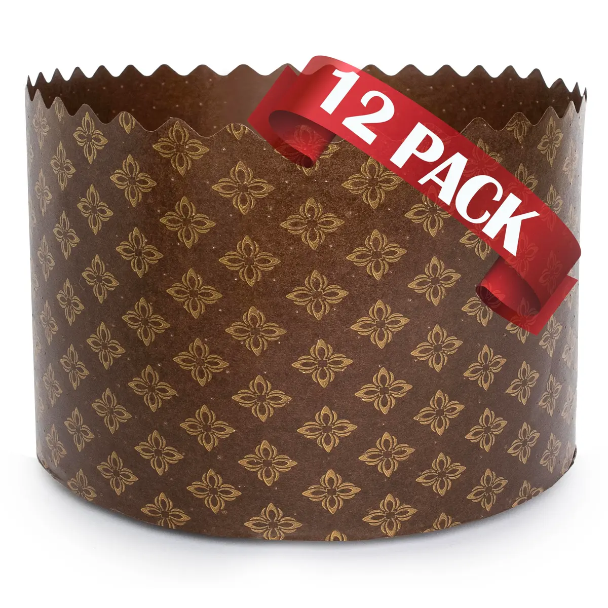 SHSH trade group Panettone Paper Baking Molds Large 15oz (5.1x3.35-in) - Pack of 12 | Non-Stick Easter Bread Forms - main product image