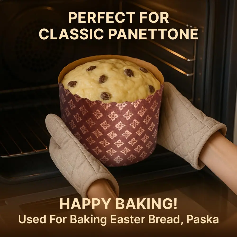 SHSH trade group Panettone Paper Baking Molds Large 15oz (5.1x3.35-in) - Pack of 12 | Non-Stick Easter Bread Forms - view 7