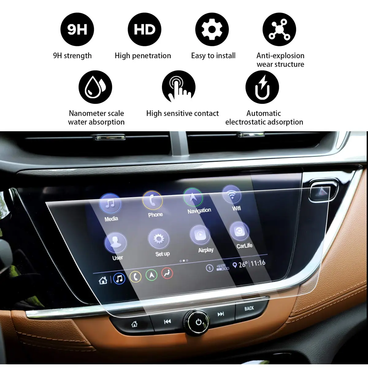 YEE PIN Screen Protector for Buick Envista 2024-2025 | Tempered Glass 9H, 11" & 8" Touchscreen - view 2