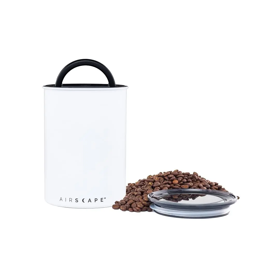 Planetary Design Airscape Stainless Steel Coffee Canister | Food Storage (64 fl oz, Medium, Matte White, UV-Blocking) - main product image