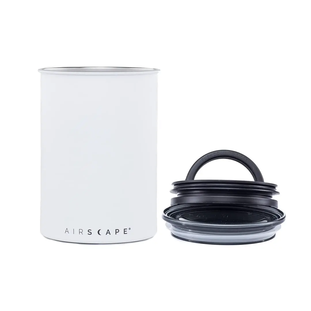 Planetary Design Airscape Stainless Steel Coffee Canister | Food Storage (64 fl oz, Medium, Matte White, UV-Blocking) - view 5