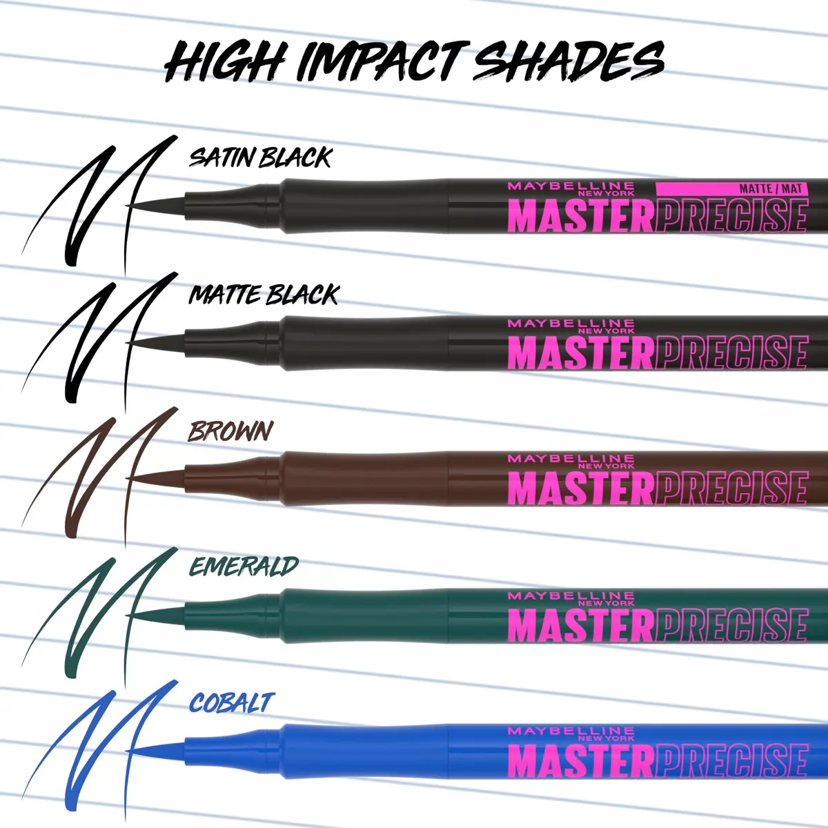 Maybelline Eyestudio Master Precise All Day Waterproof Liquid Eyeliner Makeup, Matte Black, 0.1 ml (0.034 Fl Oz) | Ophthalmologist Tested - view 5