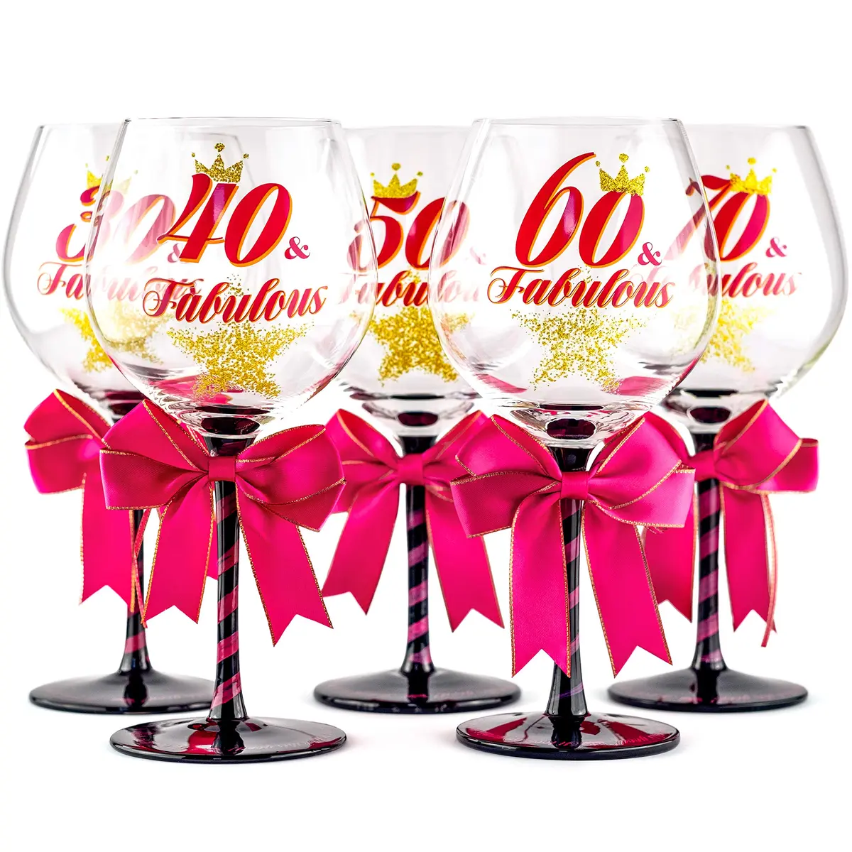 SAY HO UM 70 and Fabulous Birthday Wine Glass for Women | 23 oz, 8.8 Inch Tall | Perfect Gift for 70th Birthday - view 7