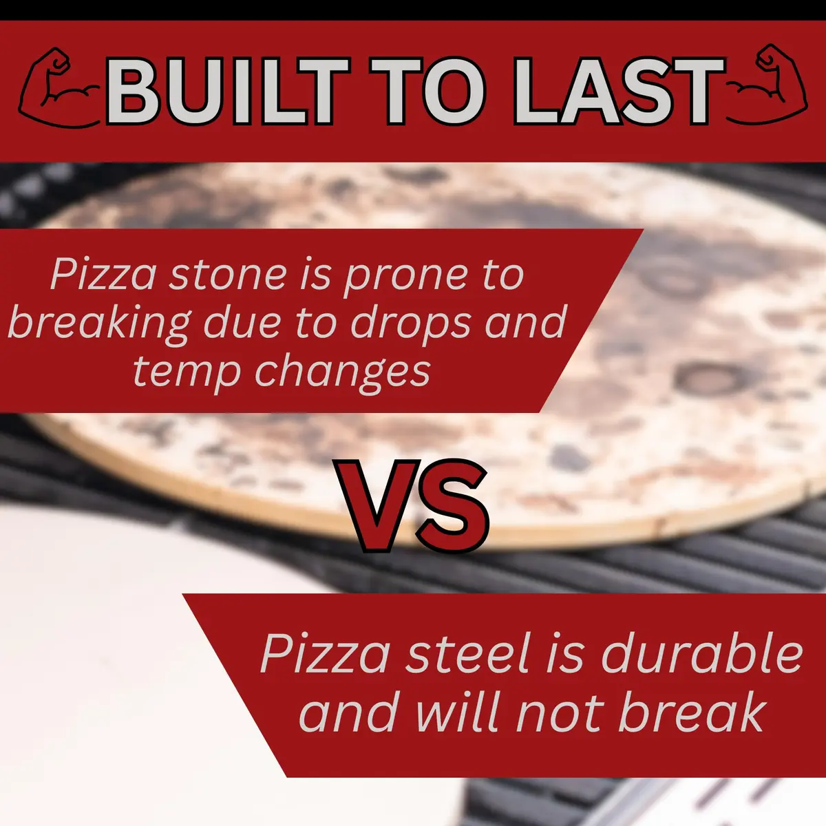 THERMICHEF 14" x 14" Pizza Steel - 3/8" Steel, 9.1kg (20 lbs) | Heavy-Duty Oven & Grill Steel - view 2