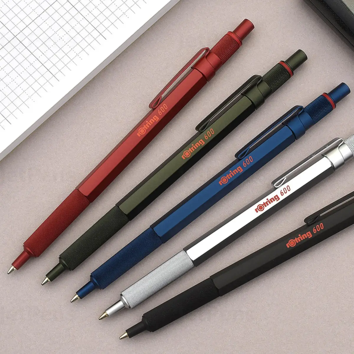 rOtring 600 Ballpoint Pen Blue Barrel, Black Ink, Medium Point 0.7mm | Precision Writing Instrument - view 4
