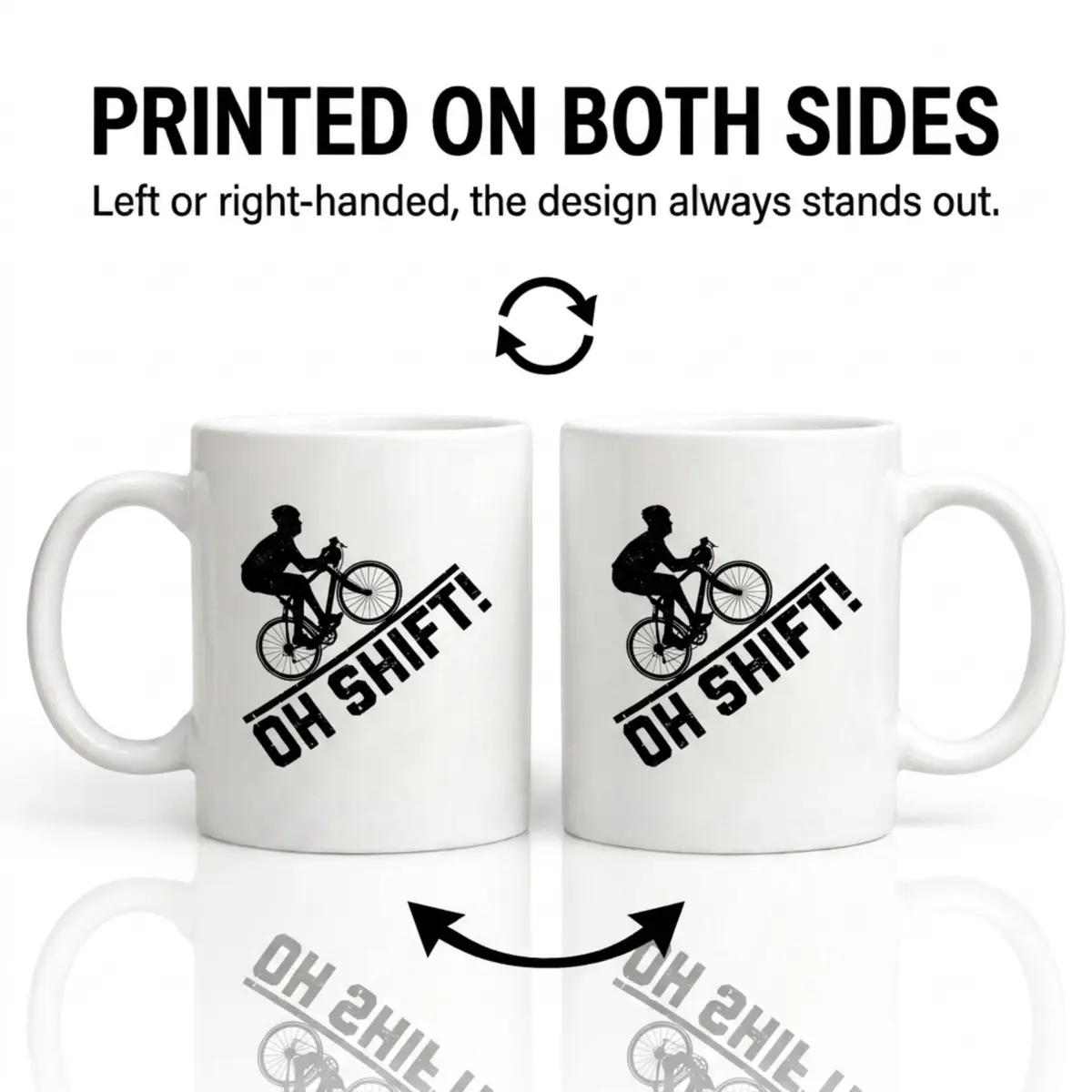 Artisan Owl "Oh Shift!" Cycling Mug 443ml (15 oz) | Funny Bicycle Gear Shift Coffee Cup for Bikers - view 6