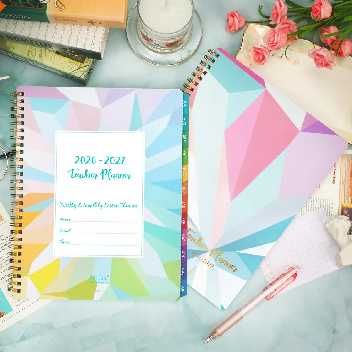 Artfan Teacher Planner 2026-2027 | Weekly & Monthly Schedule for Teachers, 9" x 11" - view 8