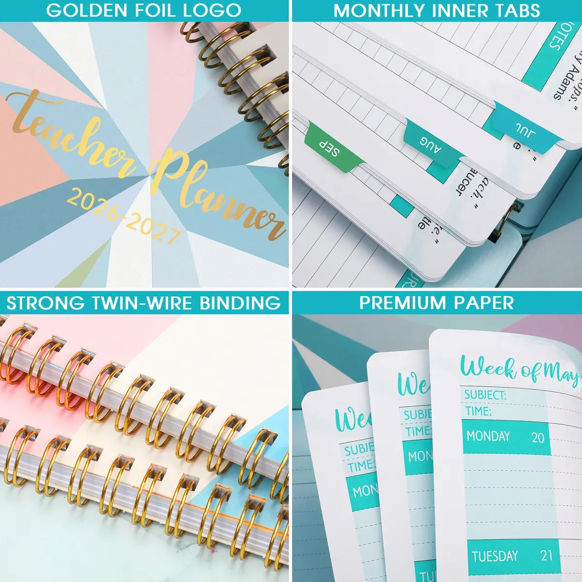 Artfan Teacher Planner 2026-2027 | Weekly & Monthly Schedule for Teachers, 9" x 11" - view 3