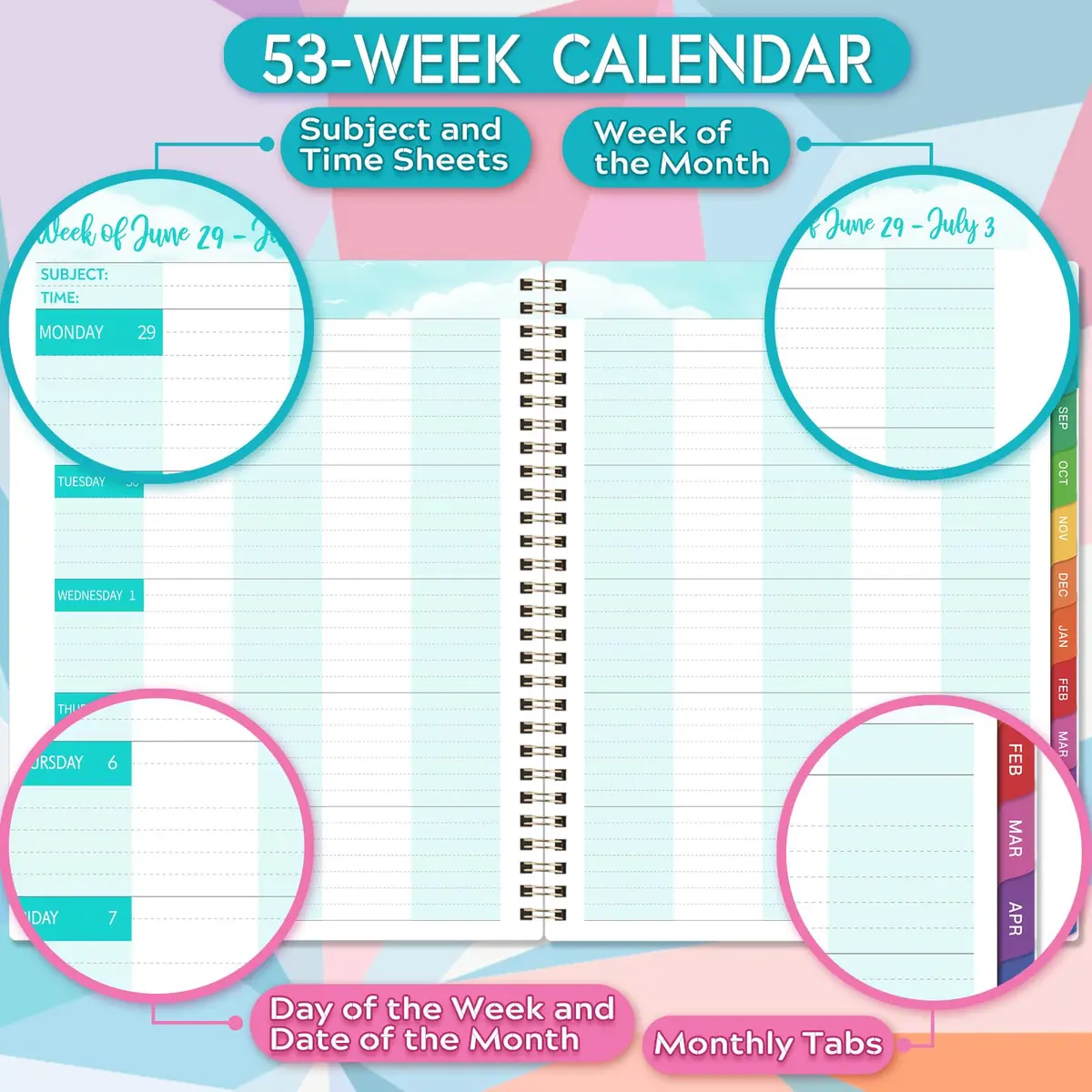 Artfan Teacher Planner 2026-2027 | Weekly & Monthly Schedule for Teachers, 9" x 11" - view 4